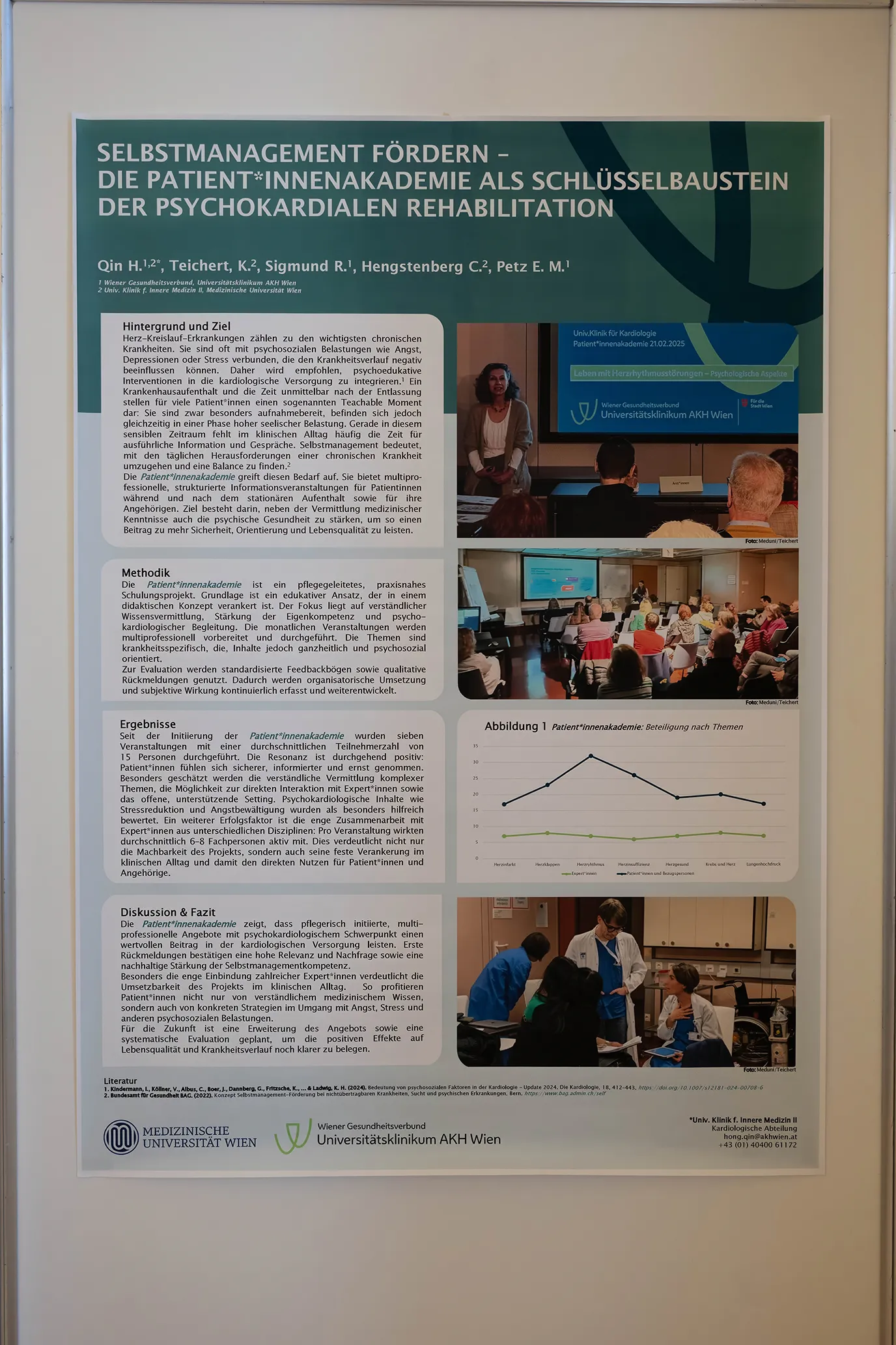 Wissenschaftliches Poster der Medizinischen Universität Wien und Universitätsklinikum AKH Wien: Selbstmanagement fördern