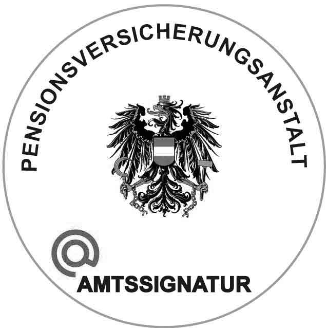 Bildmarke Amtssignatur Pensionsversicherung schwarz-weiss