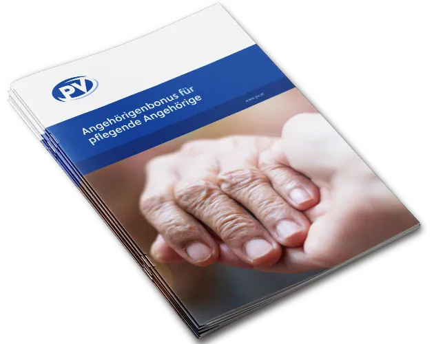 Titelbild der Broschüre Angehörigenbonus für pflegende Angehörige