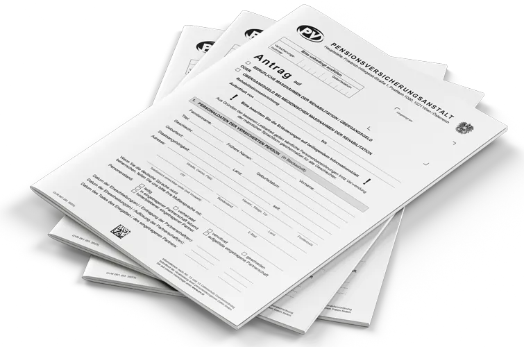 Vorschaubild Antragsformular auf Übergangsgeld bei medizinischen Reha-Maßnahmen