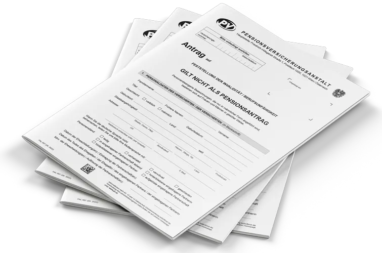 Vorschaubild Antragsformular für die Invaliditäts- bzw. Berufsunfähigkeitspension