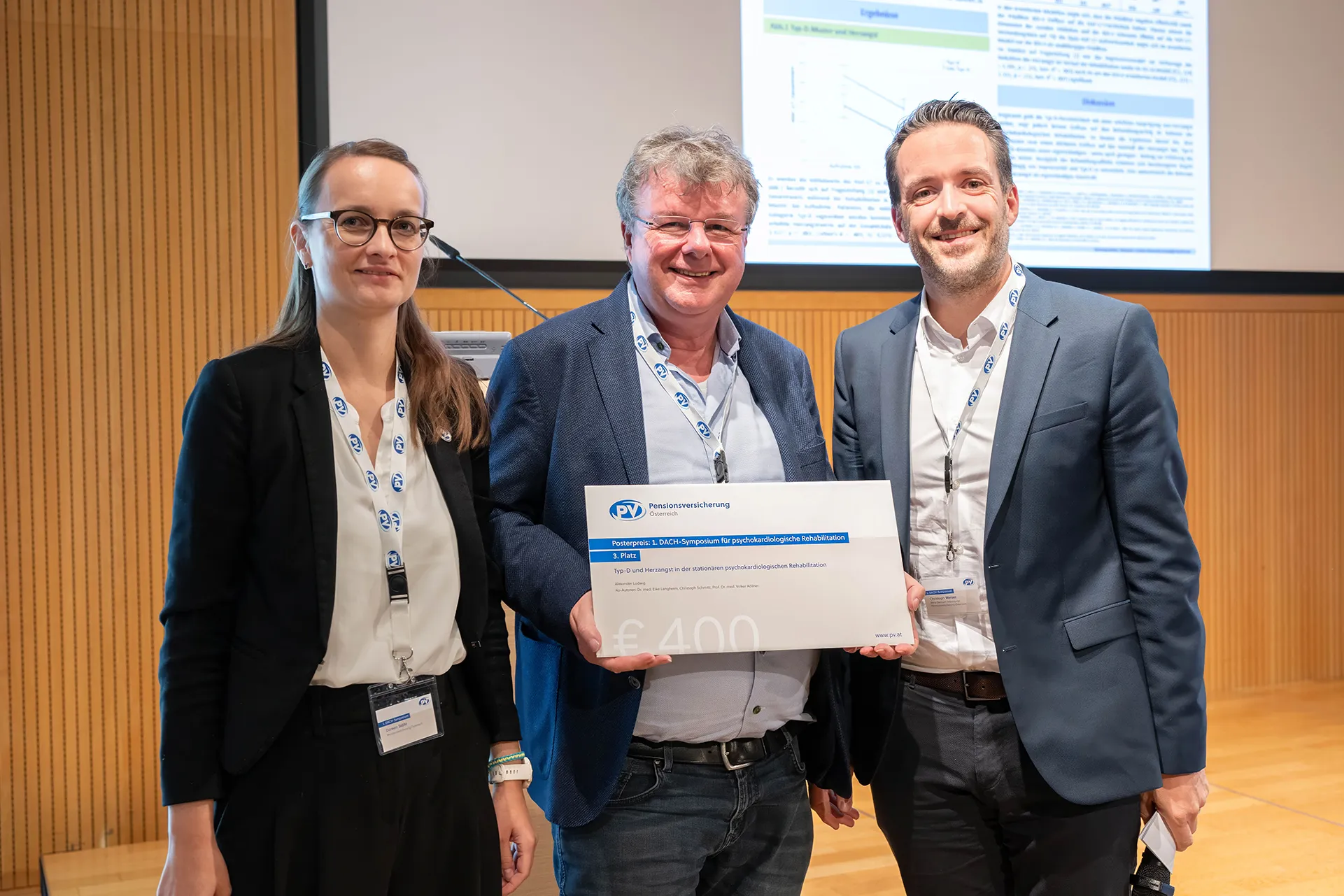 3. Platz Posterpreis, v.l.n.r.: Mag.a Doreen Stöhr, Prof. Dr. Volker Köllner, Priv.-Doz. Dr. Christoph Weiser